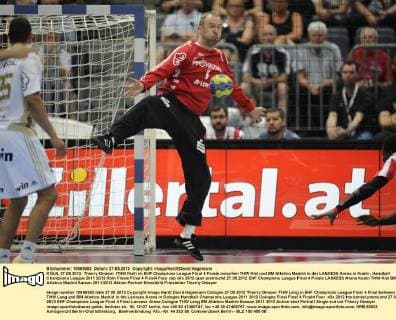 KÖLN, 27.05.2012, Thierry Omeyer (THW Kiel) im EHF Champions League Final 4 Finale zwischen THW Kiel und BM Atletico Madrid in der LANXESS Arena in Koeln