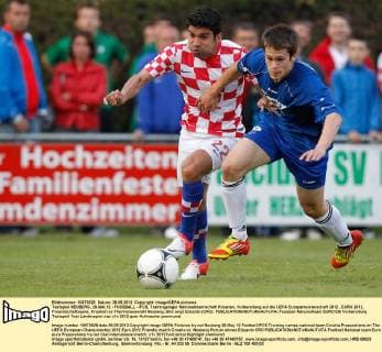 Testspiel NEUBERG, 28.MAI.12 - FUSSBALL - IFCS, Trainingslager Nationalmannschaft Kroatien, Vorbereitung auf die UEFA Europameisterschaft 2012 , EURO 2012, Freundschaftsspiel, Kroatien vs Thermenauswahl Neuberg. Bild zeigt Eduardo (CRO). 