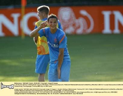 (L-R) Ibrahim Afellay of Netherlands Training 2011 2012 xVIxHenkxJanxDijksxIVx 950110