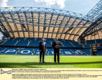 Bronislaw Komorowski, President of Poland during a visit at the stadium in Poznan. lama_290512 
