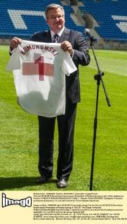 Poznan 29.05.2012 Bronislaw Komorowski, President of Poland during a visit at the stadium in Poznan. 
