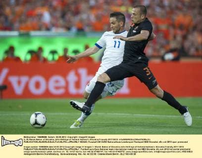 (L-R) Marek Bakos of Slovakia,John Heitinga of Holland Holland v Slovakia Friendly 2011 2012 xVIxMAURICExVANxSTEENxIVx 952440