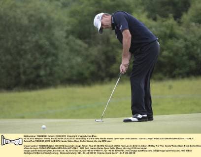 31.05.2012 Newport Wales. Paul Lawrie (SCO) in action on Day 1 of the ISPS Handa Wales Open from Celtic Manor. xDavidxLloydx  ActionPlus11284641