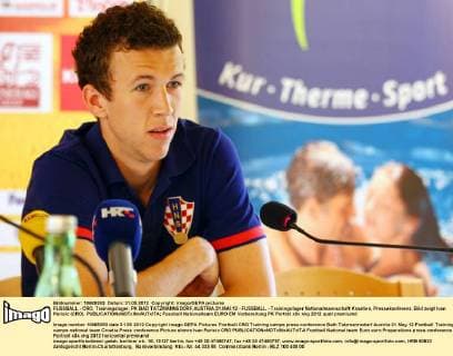 FUSSBALL - CRO, Trainingslager, PK BAD TATZMANNSDORF,AUSTRIA,31.MAI.12 - FUSSBALL - Trainingslager Nationalmannschaft Kroatien, Pressekonferenz. Bild zeigt Ivan Perisic (CRO). 