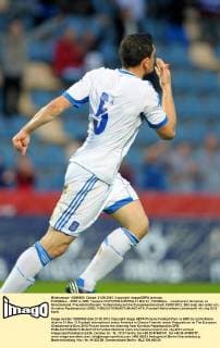 FUSSBALL - ARM vs GRE, Testspiel KUFSTEIN,AUSTRIA,31.MAI.12 - FUSSBALL - Länderspiel, Armenien vs Griechenland, Freundschaftsspiel, Vorbereitung auf die Europameisterschaft, EURO 2012. Bild zeigt den Jubel von Kyriakos Papadopoulus (GRE). 