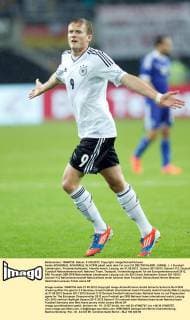 Andre SCHÜRRLE, SCHÜRRLE, Nr.9 DFB jubelt nach dem Tor zum 2-0 DEUTSCHLAND - ISRAEL ( - ) Fussball Länderspiel , Freundschaftsspiel, friendly match, Leipzig, am 31.05.2012 , Saison 2011 2012, Saison1112, Deutsche Fussball Nationalmannschaft, National Team, Testspiel, Vorbereitungsspiel für die Europameisterschaft 2012, EM