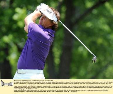 31 May 2012: Phil Mickelson tees off number five during the Memorial Golf Tournament first round of play at Muirfield Village Golf Course in Dublin, OH. GOLF: MAY 31 PGA Golf Herren - The Memorial Tournament Icon154120531061 EDITORIAL USE ONLY