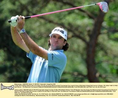 31 May 2012: Bubba Watson tees off number two tee during the Memorial Golf Tournament first round of play at Muirfield Village Golf Course in Dublin, OH. GOLF: MAY 31 PGA Golf Herren - The Memorial Tournament Icon154120531039 EDITORIAL USE ONLY