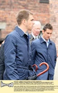 01.06.2012 - MEMBERS OF GERMAN NATIONAL TEAM DURING THE VISIT IN FORMER NAZI CAMP IN AUSCHWITZ - PHILIPP LAHM , MIROSLAV KLOSE -  0J4092