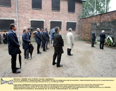 01.06.2012 - MEMBERS OF GERMAN NATIONAL TEAM DURING THE VISIT IN FORMER NAZI CAMP IN AUSCHWITZ -  0J4115
