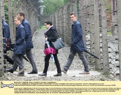 01.06.2012 - MEMBERS OF GERMAN NATIONAL TEAM DURING THE VISIT IN FORMER NAZI CAMP IN AUSCHWITZ - PHILIPP LAHM, MIROSLAV KLOSE -  0J4165