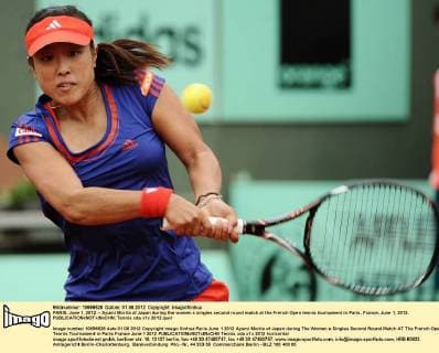 PARIS, June 1, 2012 -- Ayumi Morita of Japan during the women s singles second round match at the French Open tennis tournament in Paris, France, June 1, 2012. 