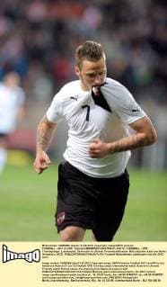 FUSSBALL - AUT vs UKR, Testspiel INNSBRUCK,AUSTRIA,01.JUN.12 - FUSSBALL - ÖFB Trainingslager, Länderspiel, Österreich vs Ukraine, Freundschaftsspiel. Bild zeigt den Jubel von Marko Arnautovic (AUT). 