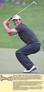 June 1, 2012 - Dublin, OH, USA - Spencer Levin reacts after missing a putt on the 18th green during the second round of the Memorial Tournament at Muirfield Village Golf Club in Dublin, Ohio, on Friday, June 1, 2012. PGA Golf Herren Memorial Touranment - ZUMAm67