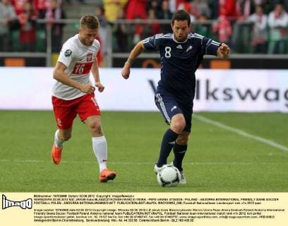 WARSZAWA 02.06.2012 N Z: JAKUB Kuba BLASZCZYKOWSKI MARCIO VIEIRA - PEPSI ARENA STADION - POLAND - ANDORRA INTERNATIONAL FRIENDLY GAME SOCCER FOOTBALL POLEN - ANDORRA NATIONALMANNSCHAFT  MAO120602_050