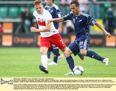 02.06.2012 WARSZAWA, (WARSAW, POLAND), PEPSI ARENA - STADION LEGII - EURO 2012 (POLISH NATIONAL FOOTBALL CAMP BEFORE EURO 2012); (INTERNATIONAL FRIENDLY GAME POLAND ANDORA) NZ EUGEN POLANSKI  20120602CSLG0003
