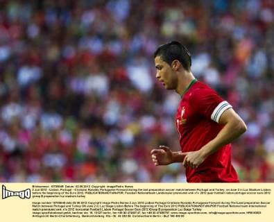 2 Jun 2012 - Lisbon, Portugal - Cristiano Ronaldo Portuguese Forward during the last preparation soccer match between Portugal and Turkey, on June 2 in Luz Stadium Lisbon, before the beginning of the Euro 2012. 