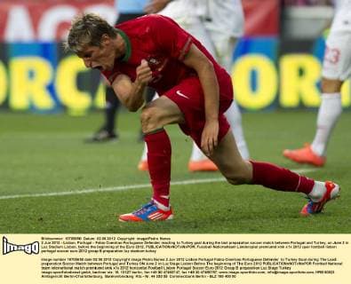 2 Jun 2012 - Lisbon, Portugal - Fabio Coentrao Portuguese Defender reacting to Turkey goal during the last preparation soccer match between Portugal and Turkey, on June 2 in Luz Stadium Lisbon, before the beginning of the Euro 2012. 