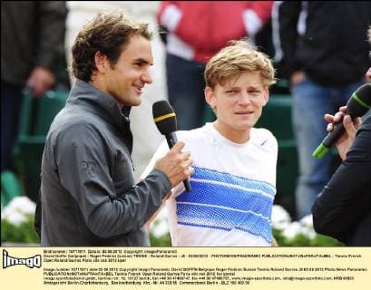 David Goffin (belgique) - Roger Federer (suisse) TENNIS : Roland Garros - J8 - 03 06 2012 - PHOTONEWS PANORAMIC 