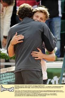 David Goffin (belgique) - Roger Federer (suisse) TENNIS : Roland Garros - J8 - 03 06 2012 - PHOTONEWS PANORAMIC 