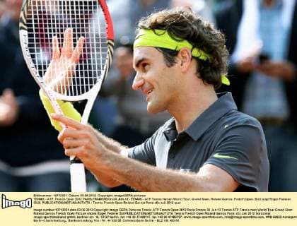 TENNIS - ATP, French Open 2012 PARIS,FRANKREICH,03.JUN.12 - TENNIS - ATP Tennis Herren World Tour, Grand Slam, Roland Garros, French Open. Bild zeigt Roger Federer (SUI). 