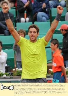 Juan Martin Del Potro of Argentina - French Open mens fourth round match at Roland Garros in Paris on June 4, 2012.  PAR20120604729