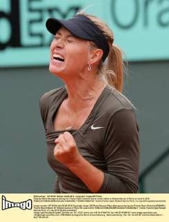Russian Maria Sharapova during her French Open womens fourth round match at Roland Garros in Paris on June 4, 2012.  PAR20120604735