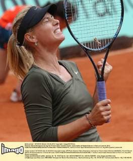 Russian Maria Sharapova during her French Open womens fourth round match at Roland Garros in Paris on June 4, 2012.  PAR20120604737