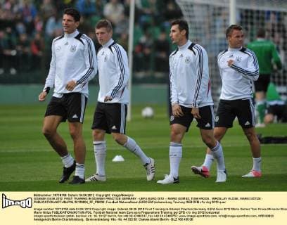 GDANSK 04.06.2012 FIRST TRAINING IN GDANSK PRACTICE GERMANY - UEFA EURO 2012 -- MARIO GOMEZ, TONI KROOS, MIROSLAV KLOSE, MARIO GÖTZE -  20120604_PF_PM036
