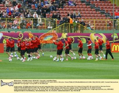 Czech players train before their first game at EURO 2012 on June 5, 2012 in Wroclaw, Poland  EN_01031351_0007