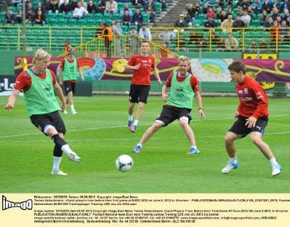Tomas Hübschmann - Czech players train before their first game at EURO 2012 on June 5, 2012 in Wroclaw -  EN_01031351_0015