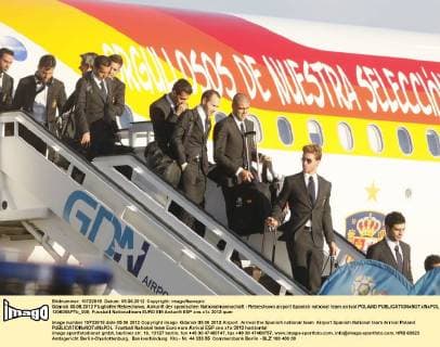 Gdansk 05.06.2012 Flughafen Rebiechowo, Ankunft der spanischen Nationalmannschaft - Rebiechowo airport Spanish national team arrival POLAND  120605SPTb_008