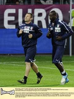 Krakow 05 06 2012 - Training, Nationalteam Italien: Antonio Cassano-Mario Balotelli 