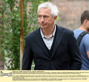 Netherlands players visit Auschwitz concentration camp on June 6, 2012 in Oswiecim - Coach Bert van Marwijk  EN_01031707_0010