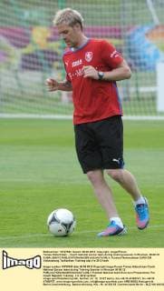 Tomas Hübschman - Czech national soccer team during training session in Wroclaw. 06.06.12 KUBA_060612 