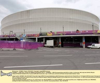FUSSBALL - EURO 2012, Vorberichte BRESLAU,POLEN,06.JUN.12 - FUSSBALL - UEFA Europameisterschaft 2012 in Polen, Vorberichte. Bild zeigt das Stadion Miejski. 