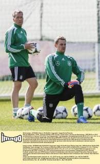 Manuel NEUER Nr.1 DFB , Andreas KÖPKE, DFB Torwart Trainer beim Training am Nachmittag , DFB EM Euro 2012 am 06.06.2012 in Danzig, P O L E N, Trainingsgelände, Trainingsplatz, Europameisterschaft 2012 in P o l e n, U k r a i n e