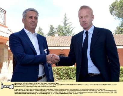 Vladimir Petkovic ist neuer Trainer von Lazio Rom, hier neben Igli Tare (re.) staccioxfnoz