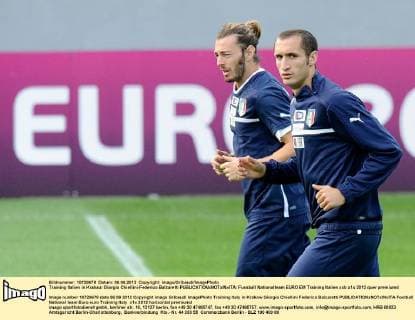 Training Italien in Krakau: Giorgio Chiellini-Federico Balzaretti 