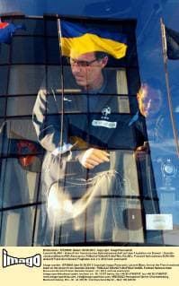 Laurent BLANC - Ankunft der französischen Nationalmannschaft auf dem Flughafen von Donezk - Donetsk xAnthonyBibardxFEPxPanoramicx 