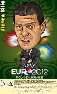 This cartoon illustration for the UEFA European Football Championship 2012 shows head coach Slaven Bilic of Croatia. Cartoons for UEFA European Football Championship 2012  20120521_40432