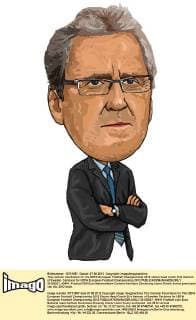 This cartoon illustration for the UEFA European Football Championship 2012 shows head coach Erik Hamren of Sweden. Cartoons for UEFA European Football Championship 2012  20120521_40441