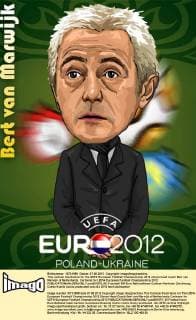 This cartoon illustration for the UEFA European Football Championship 2012 shows head coach Bert van Marwijk of Netherlands. Cartoons for UEFA European Football Championship 2012  pau651579_06