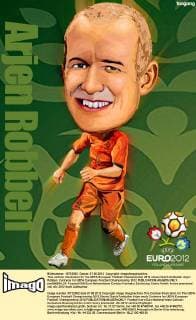 This cartoon illustration for the UEFA European Football Championship 2012 shows Dutch footballer Arjen Robben. Cartoons for UEFA European Football Championship 2012  pau656694_01