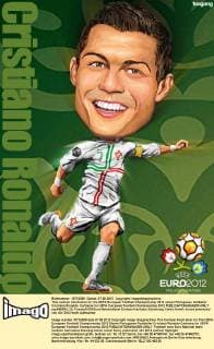 This cartoon illustration for the UEFA European Football Championship 2012 shows Portuguese footballer Cristiano Ronaldo. Cartoons for UEFA European Football Championship 2012  pau656694_12