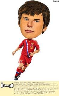This cartoon illustration for the UEFA European Football Championship 2012 shows Russian footballer Andrey Sergeyevich Arshavin. Cartoons for UEFA European Football Championship 2012  pau656745_05