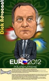 This cartoon illustration for the UEFA European Football Championship 2012 shows head coach Dick Advocaat of Russia. Cartoons for UEFA European Football Championship 2012  pau651579_07