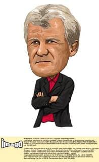 This cartoon illustration for the UEFA European Football Championship 2012 shows head coach Morten Olsen of Denmark. Cartoons for UEFA European Football Championship 2012  pau651579_10