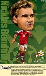 This cartoon illustration for the UEFA European Football Championship 2012 shows Danish footballer Nicklas Bendtner. Cartoons for UEFA European Football Championship 2012  pau656694_04