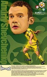 This cartoon illustration for the UEFA European Football Championship 2012 shows Ukrainian footballer Andriy Mykolayovych Shevchenko. Cartoons for UEFA European Football Championship 2012  pau656694_10